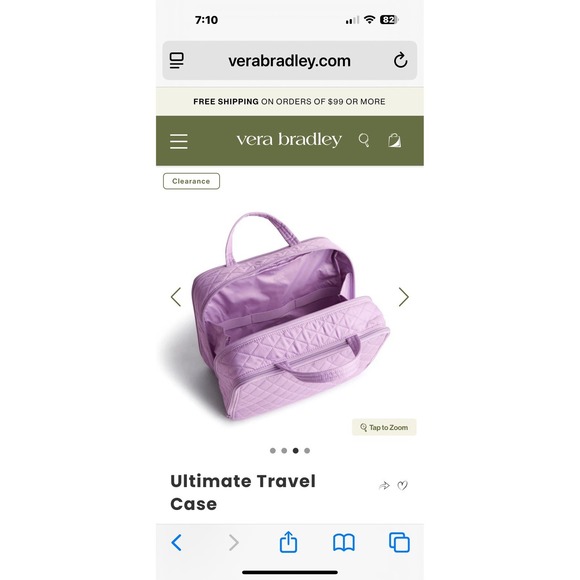 Vera Bradley Ultimate Travel Case In Perennials Noir Pattern NWT, MSRP $75 (3923 - Picture 9 of 10